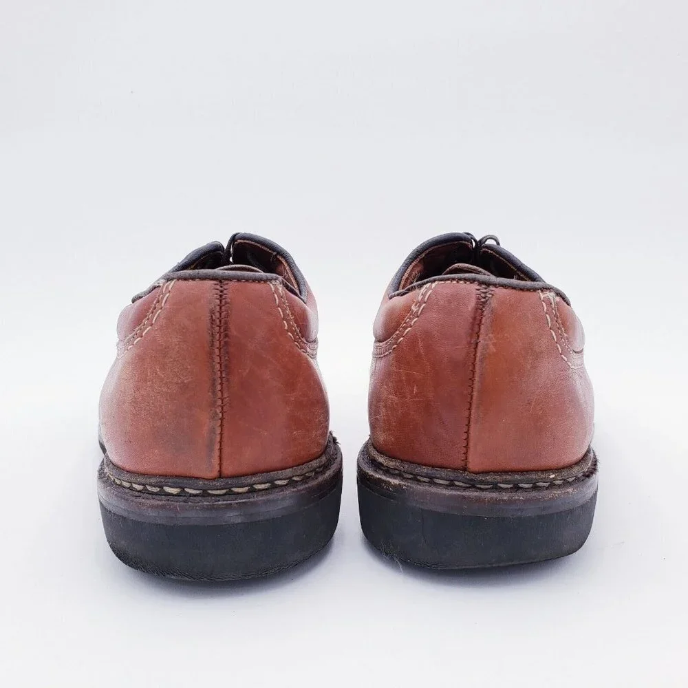 Allen‎ Edmonds Wilbert Comfort Oxford Brown Leather Split Toe Shoes Mens 10.5